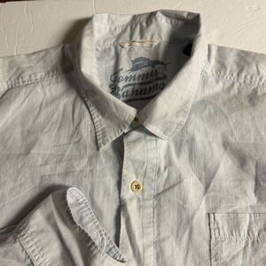 Tommy Bahama‎ Men's XXL off-white Button Up Shirt 100% Cotton Casual Beach Shirt
